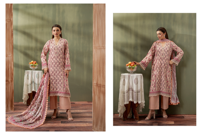 Mausummery Collections - Gul-e-Kanwal - Peach Beige