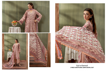 Mausummery Collections - Gul-e-Kanwal - Peach Beige