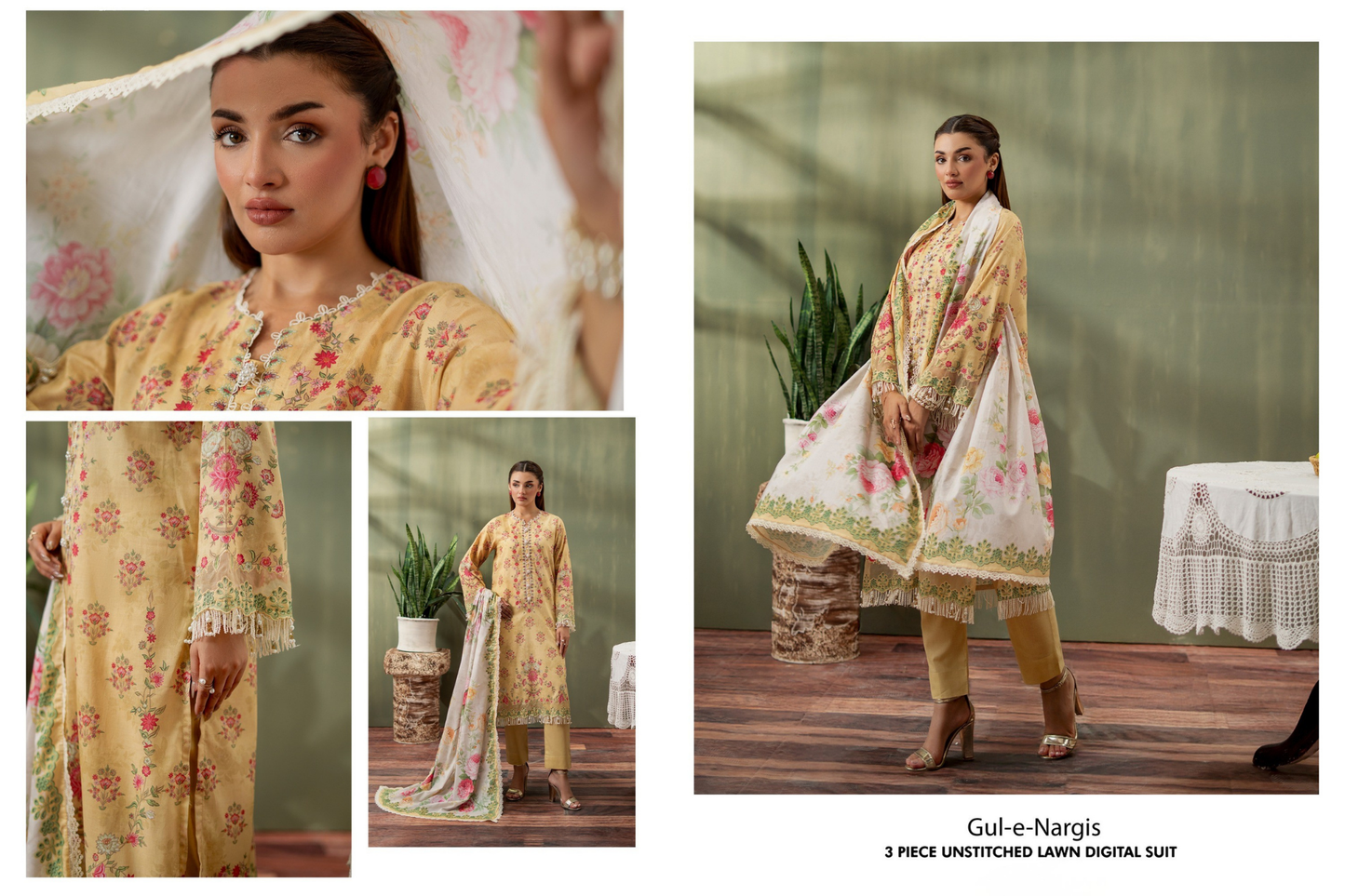 Mausummery Collections - Gul-e-Nargis - Mustard Yellow